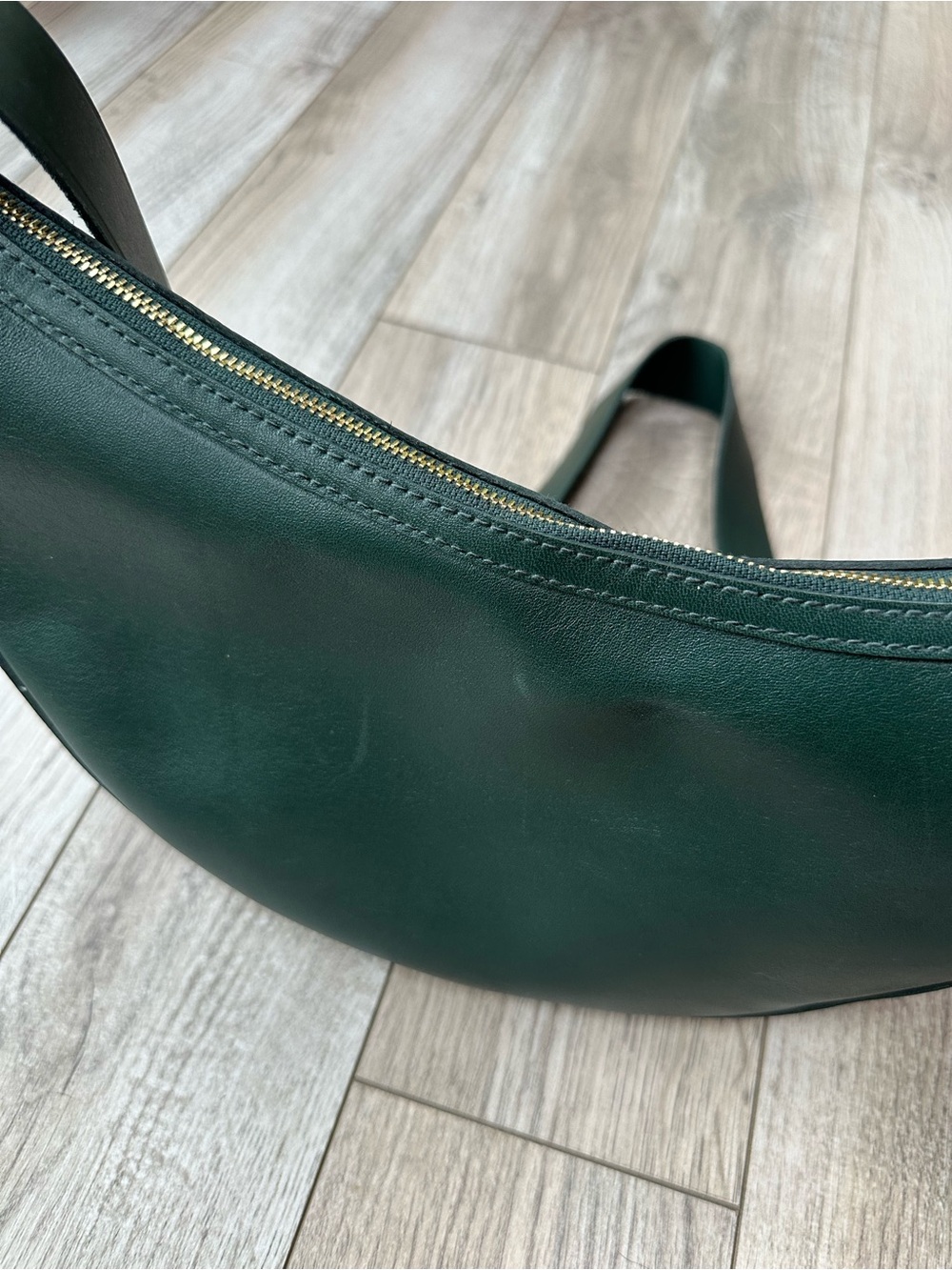 Madewell Dark Green Leather Crescent Crossbody Bag - Picture 4 of 9